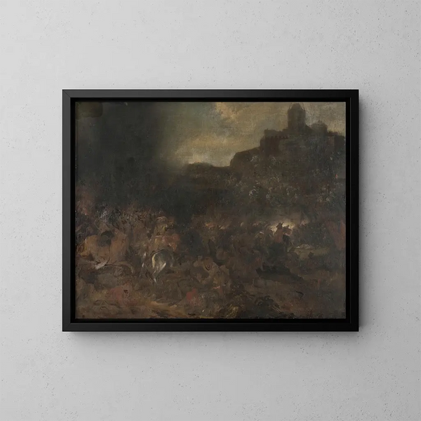 Landscape with Laplanders - Pehr Hilleström — framed artwork on a wall