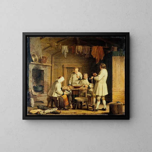 People of Mora in Dalarna - Pehr Hilleström — framed artwork on a wall