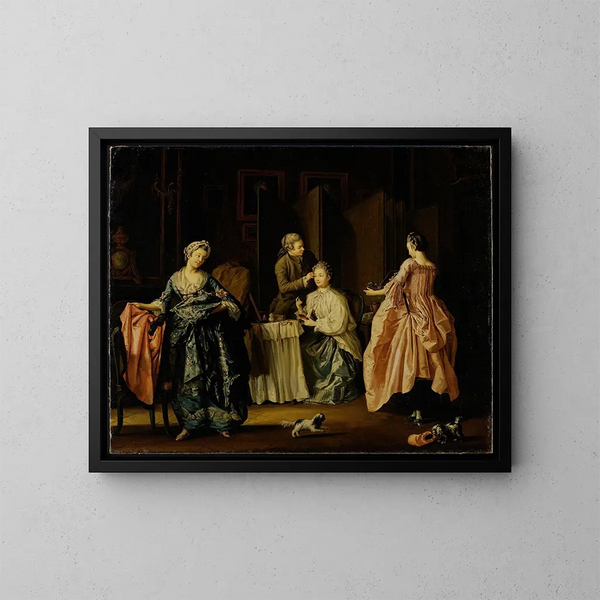 La Toilette du matin - Pehr Hilleström — framed artwork on a wall