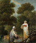 Dos sirvientas al borde de un arroyo - Pehr Hilleström — vista de la obra