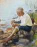 Niño en la orilla - Pekka Halonen — vista de la obra