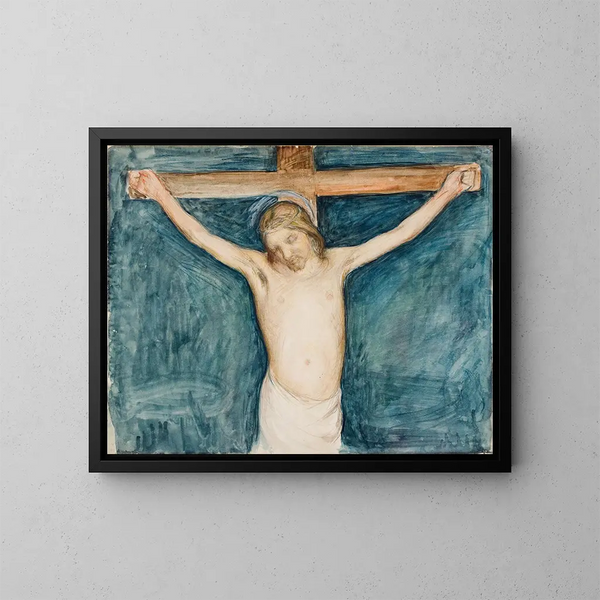 Crucifixión - Pekka Halonen — cuadro enmarcado en la pared