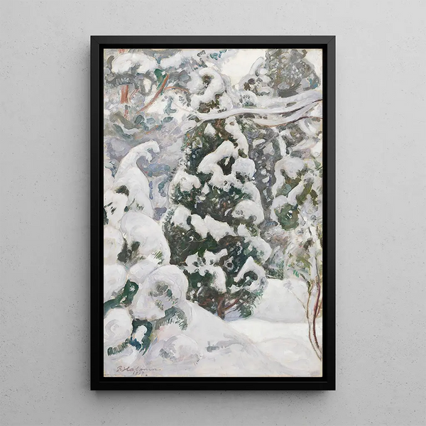 Pino en la nieve - Pekka Halonen — cuadro enmarcado en la pared