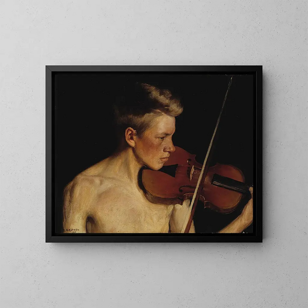 El violinista - Pekka Halonen — cuadro enmarcado en la pared