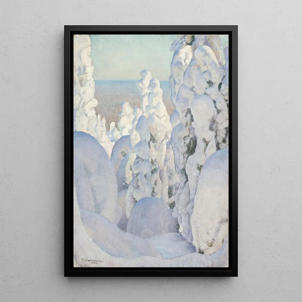 Paisaje de invierno Kinahmi - Pekka Halonen — cuadro enmarcado en la pared