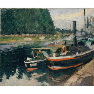 Péniches à Pontoise - Camille Pissarro | Reproduction Tableau Décoration murale affiche copie