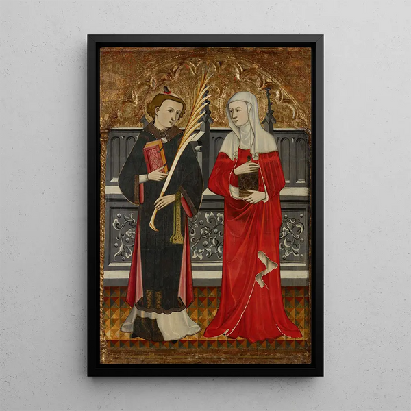 San Esteban y Santa María Magdalena - Pere Vall — cuadro enmarcado en la pared