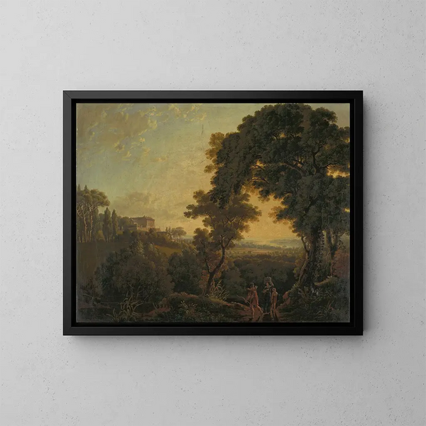 Paisaje italiano en el lago Nemi - Peter Birmann — cuadro enmarcado en la pared