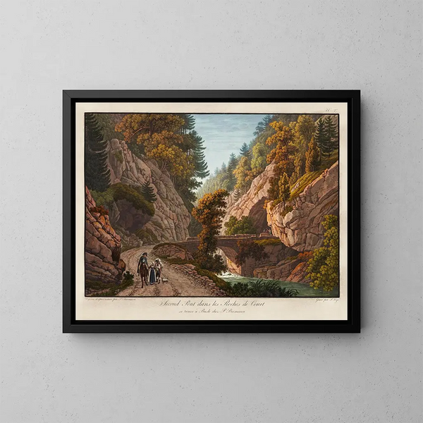 Segundo puente en las rocas de Court - Peter Birmann — cuadro enmarcado en la pared
