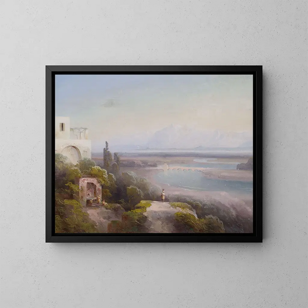 Paisaje italiano - Peter Conrad Schreiber — cuadro enmarcado en la pared