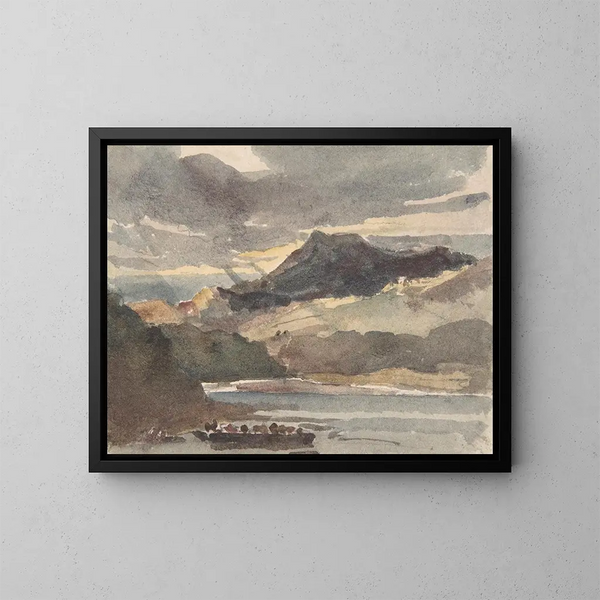 Estudio para El Ferry - Peter De Wint — cuadro enmarcado en la pared