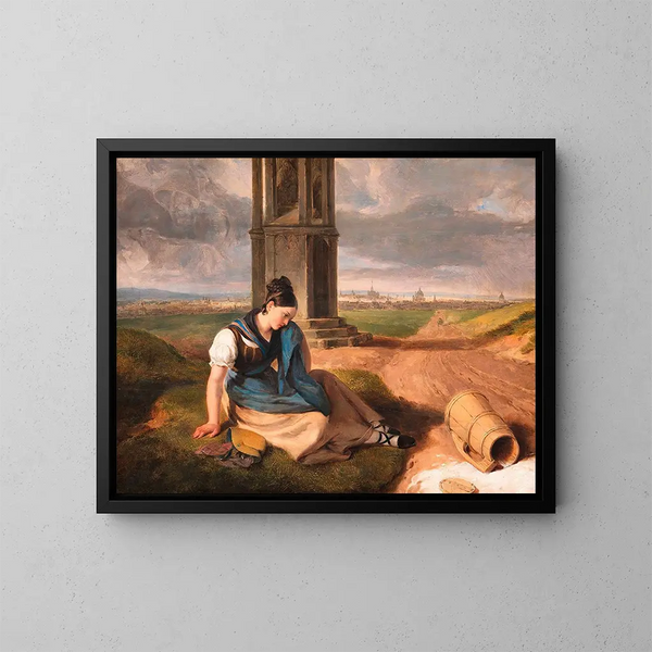 La Laitière - Peter Fendi — cuadro enmarcado en la pared