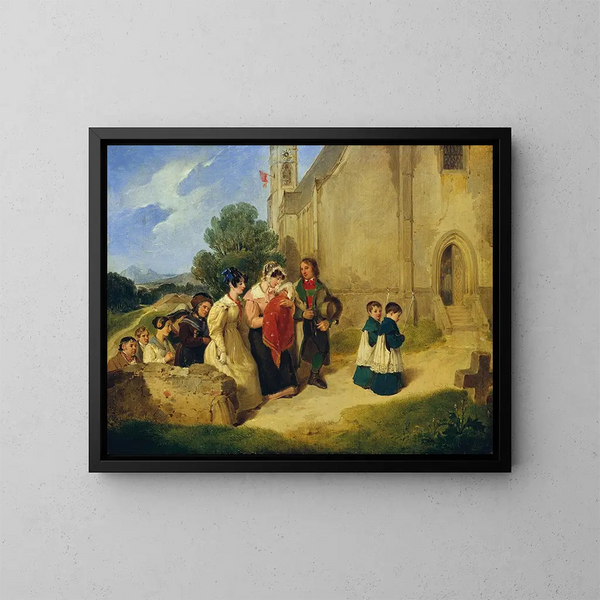 El amanecer del bautismo - Peter Fendi — cuadro enmarcado en la pared