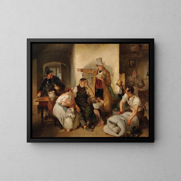 La saisie - Peter Fendi — cuadro enmarcado en la pared