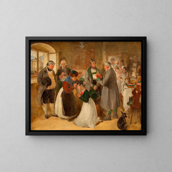 Bendición de la madre - Peter Fendi — cuadro enmarcado en la pared
