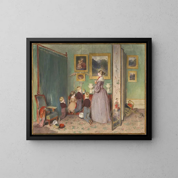 La oración de la noche - Peter Fendi — cuadro enmarcado en la pared