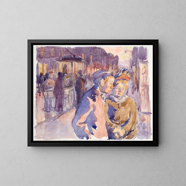 Noche en Fra Enghavevej - Peter Hansen — cuadro enmarcado en la pared
