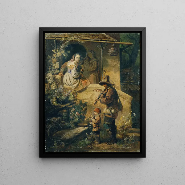 Peter Johann Nepomuk Geiger - Idylle Italienische Bettelmusikanten.webp