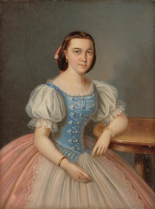 Peter Michal Boh - Portrait of a Seated Young Woman in a Blue Camisole.webp