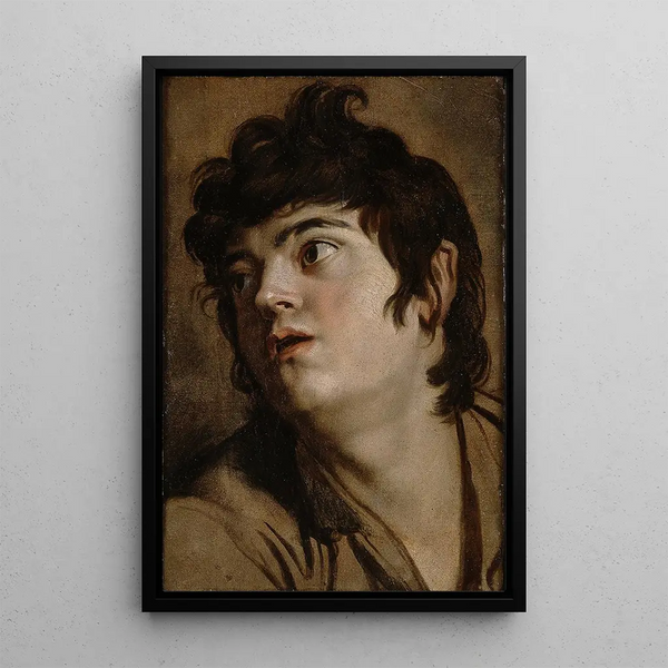 Cabeza de un joven - Peter Paul Rubens — cuadro enmarcado en la pared