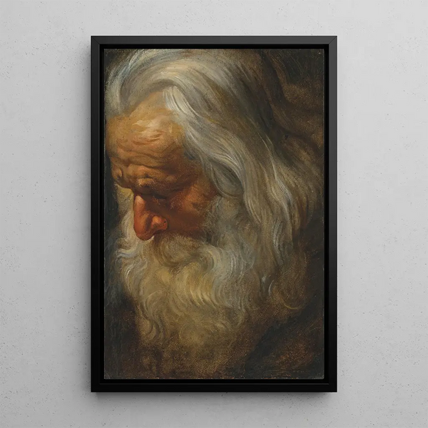 Estudio de cabeza de un anciano barbudo - Peter Paul Rubens — cuadro enmarcado en la pared