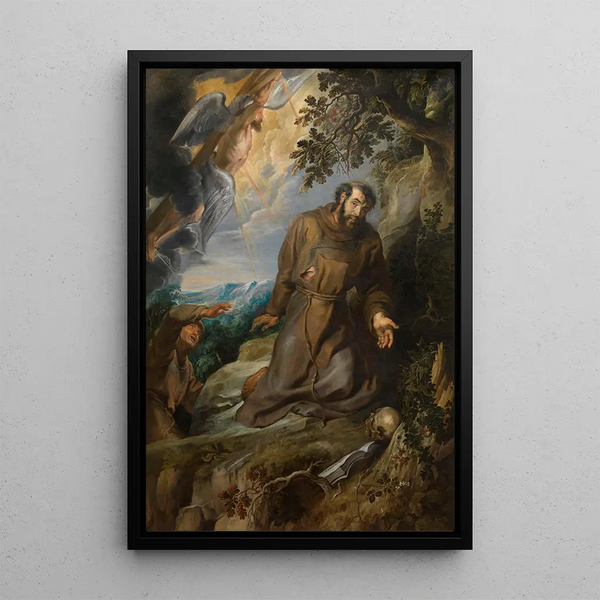 La Stigmatisation de Saint François d'Assise - Peter Paul Rubens — framed artwork on a wall