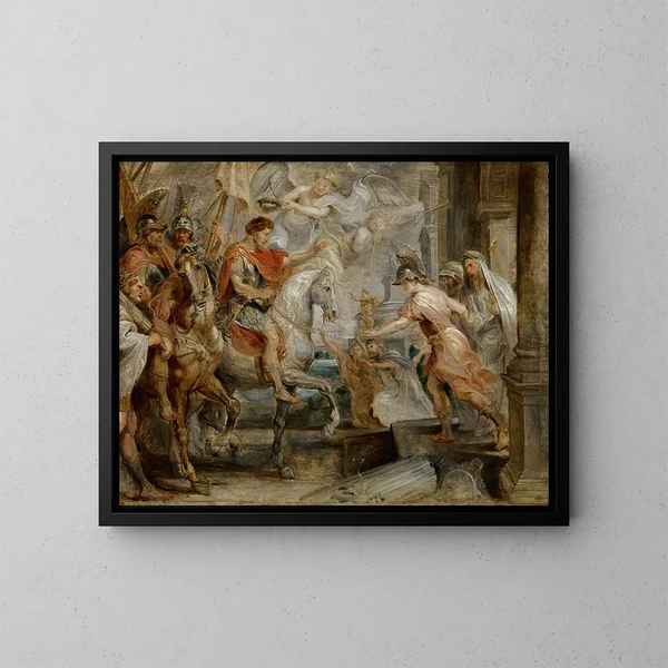 Entrada triunfal de Constantino en Roma - Peter Paul Rubens — cuadro enmarcado en la pared