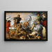 Hunt for the Wolf and the Fox - Peter Paul Rubens — framed artwork on a wall