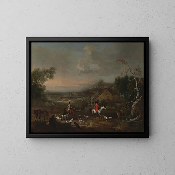 El reverendo Jemmet Browne en un encuentro de perros de caza de zorros - Peter Tillemans — cuadro enmarcado en la pared