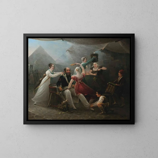 Adorar a un oficial en la feria - Petrus Christus — cuadro enmarcado en la pared