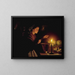 Una escena de mercado a la luz de las velas - Petrus van Schendel — cuadro enmarcado en la pared