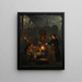 a Vegetable Market in Moonlight - Petrus van Schendel — framed artwork on a wall