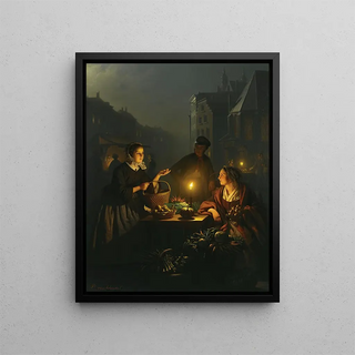 Petrus van Schendel - A Vegetable Seller At The Groenmarkt The Hague.webp