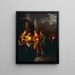 Un vendedor de pan de jengibre a la luz de las velas - Petrus van Schendel — cuadro enmarcado en la pared