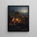 Comprar frutas y verduras en el mercado nocturno - Petrus van Schendel — cuadro enmarcado en la pared