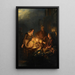 Market under moonlight in The Hague - Petrus van Schendel — framed artwork on a wall