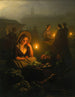 Mercado nocturno de Ámsterdam con el Palacio Dam y la Nieuwe Kerk en el fondo - Petrus van Schendel — vista de la obra