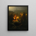 Mercado nocturno de Ámsterdam con el Palacio Dam y la Nieuwe Kerk en el fondo - Petrus van Schendel — cuadro enmarcado en la pared