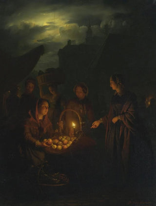 Petrus van Schendel - The Apple Seller.webp