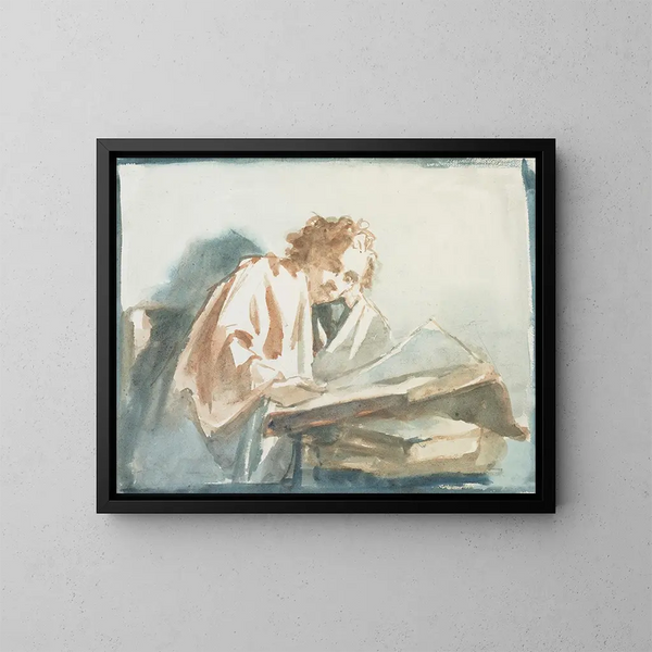 Un estudiante - Petrus van der Velden — cuadro enmarcado en la pared
