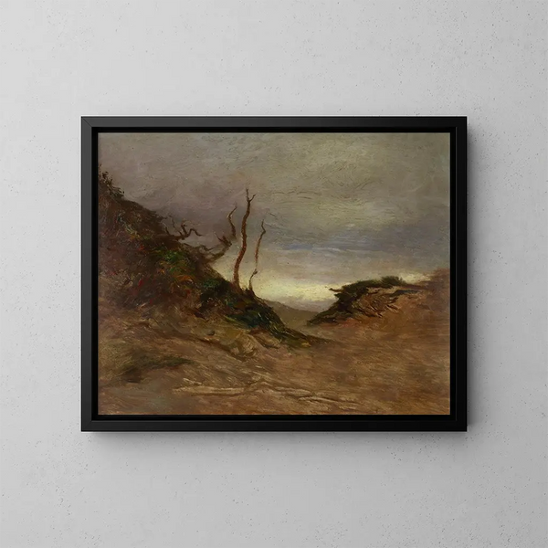 Paisaje con árboles desnudos - Petrus van der Velden — cuadro enmarcado en la pared