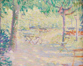 Philip Leslie Hale - Sunlit Outdoor Terrasse Giverny.webp