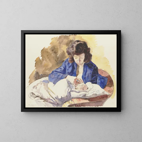 Madre e hijo - Philipp Franck — cuadro enmarcado en la pared