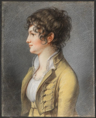 Philipp Jakob Becker - Bildnis einer jungen Frau Grtelstck nach links.webp
