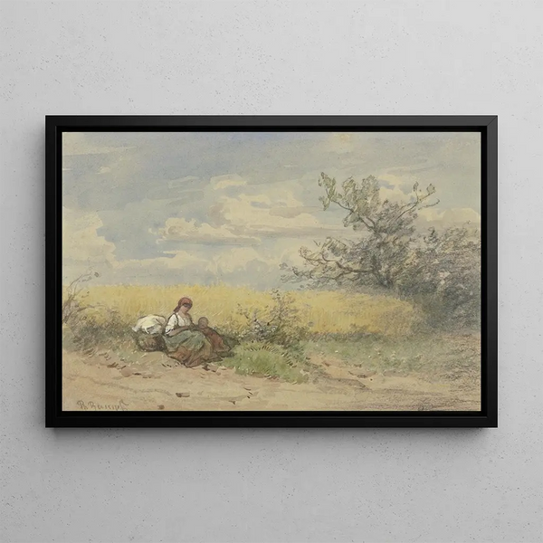 Philipp Rumpf - Buerin mit Kind vor einem reifen Kornfeld ruhend.webp