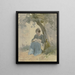 a seated woman under a tree doing needlework - Philipp Rumpf — framed artwork on a wall
