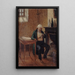 Portrait painting of Pierre Jean Branger 1780-1857 in his cell at Sainte-Pélagie - Philippe-Auguste Jeanron — framed artwork on a wall