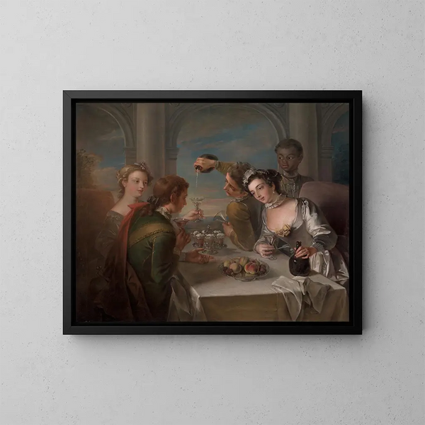 El sentido del gusto - Philippe Mercier — cuadro enmarcado en la pared