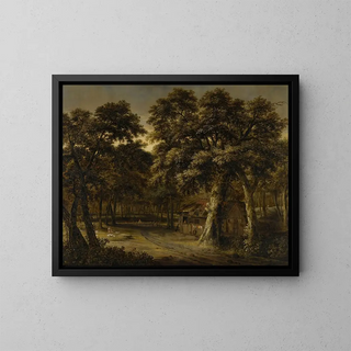 Philips Koninck - A Woodland Scene With A Cottage And Figures.webp