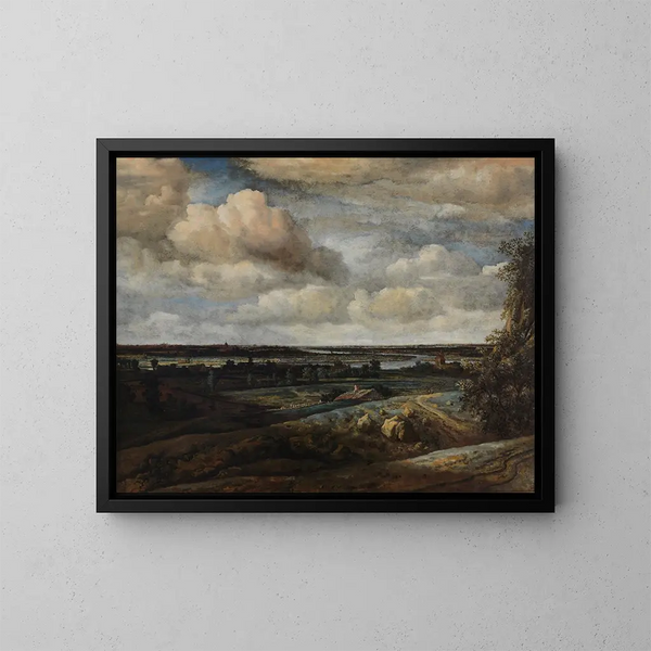 Panorama neerlandés con vista lejana a Haarlem - Philips Koninck — cuadro enmarcado en la pared